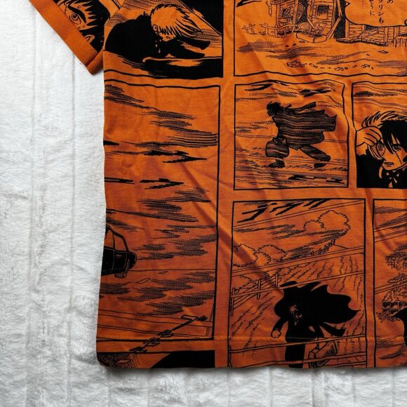 Lacoste Live x Osamu Tezuka Polo Shirt Size 4* Allover Print Orange Preppy Rare - Picture 16 of 16
